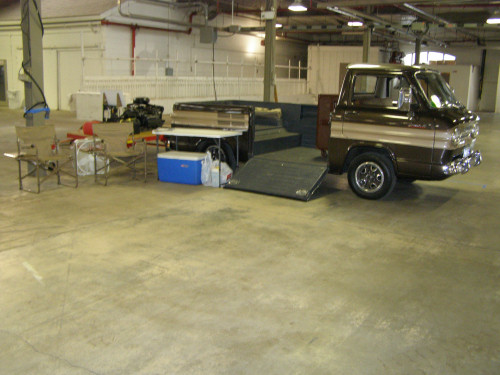 Setting up for the Syracuse Nationals, 2008.