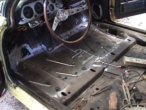 And shinny new floor pans in the front to replace the old gas station signs.