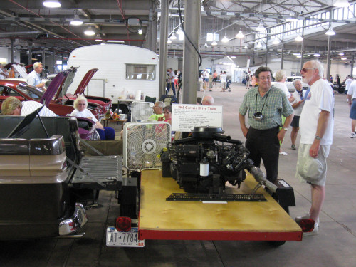 Tim with the club engine and an interested observer.