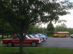 The lineup and the tour bus...
