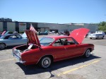 Red car on a sunny day